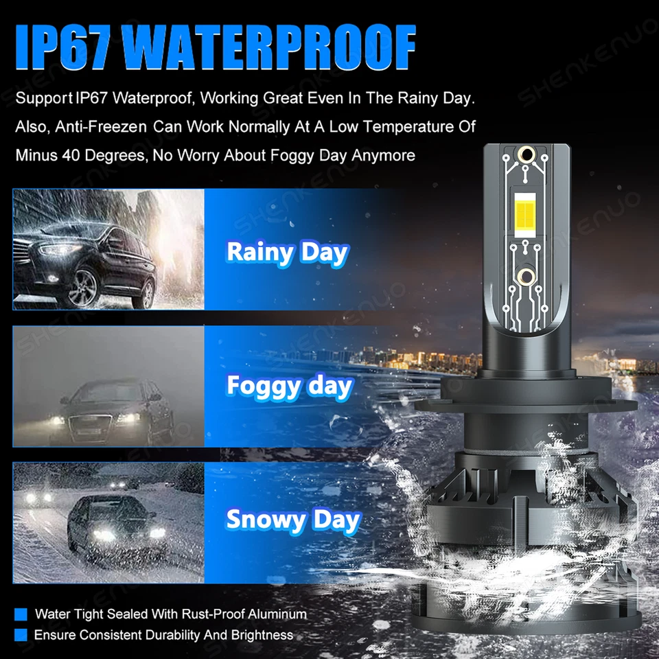 For Land Rover LR2 LR4 2010 2011 2012 2013 2014 2015 LED Headlight Fog Bulbs Kit - Image 2 of 4
