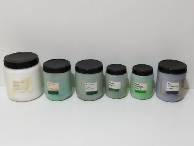 SET 6 FARBEN PIGMENTE PULVER ERDE UND OXIDE WEISS, BLAU, GRÜN SOLEX KEST EC