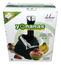 Yonanas Deluxe Healthy Frozen Fruit Soft Serve Desert Maker Black NIB