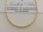 18K YELLOW GOLD CHAIN SPIGA EAR BRAIDED LINK 2/3MM, 20 INCHES, 50 CM, ITALY MADE