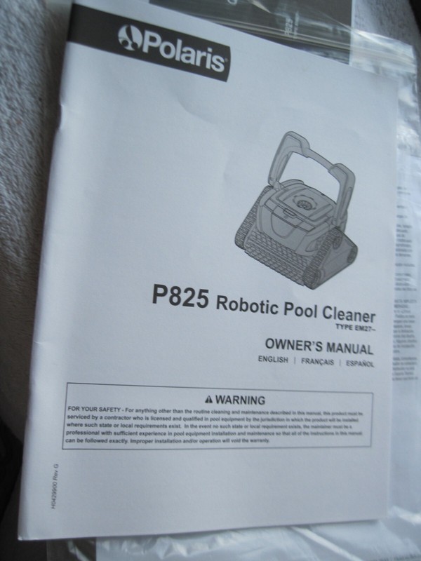 Polaris P825 Robotic Pool Cleaner Type EM27 Owner's User's Manual Booklet 3 Lang