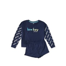 NWT Justice Girls Sz M 10 Cozy Fleece Long Sleeve Top  Sleep Short Pajama Set