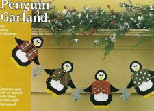 PENGUIN GARLAND CHRISTMAS PLASTIC CANVAS PATTERN INSTRUCTIONS