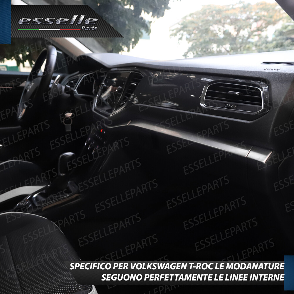 ESPYN Rivestimento Maniglia Porta In ABS Per VW T-roc 2018-2023 - Copri Bracciolo Adesivo Effetto Carbonio, Decorazione Interni Auto, Colore Nero