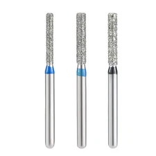 Dental FG Diamond Burs for High Speed HP Flat End Cylinder Burs Medium Grit 5pcs