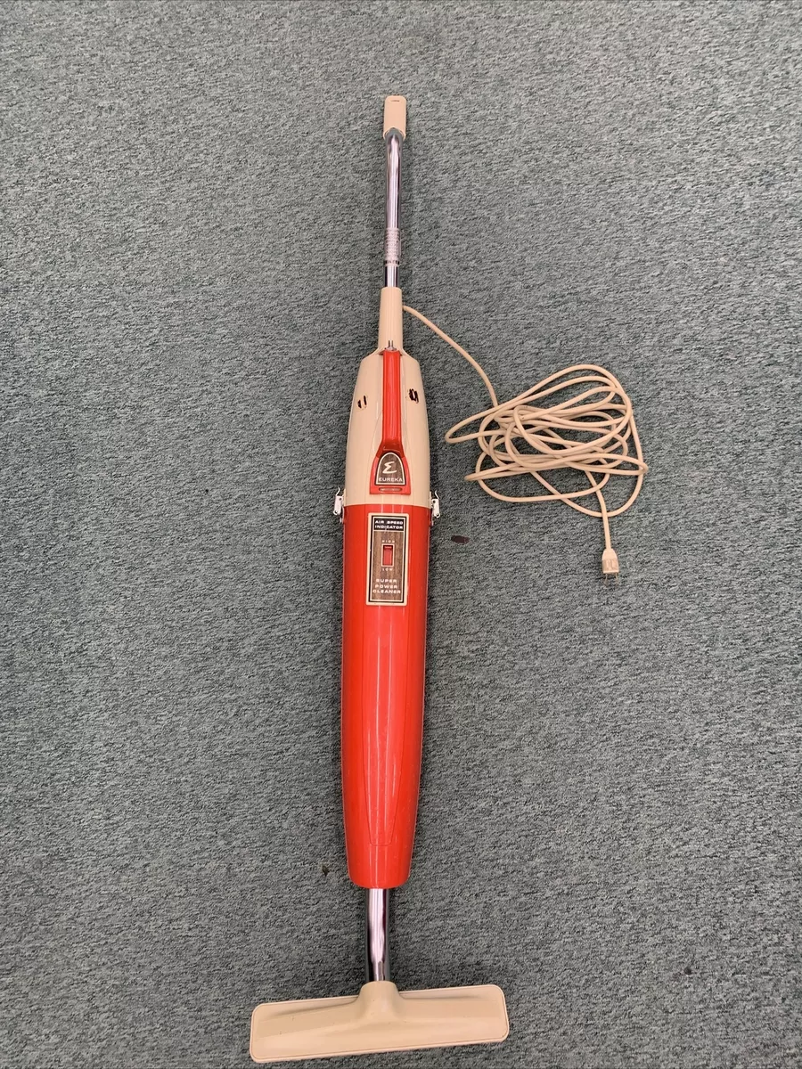Vintage Red Eureka 2 Speed Stick Vacuum Cleaner Broom model 123 Super Power NICE