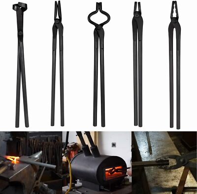 Blacksmith Tongs Tools Set Flat Tongs & Square Jaw Tongs, Bolt Tongs,Blade Tongs