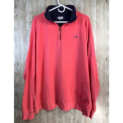 Cufffys Cape Cod Activewear Shirt Mens XL Summer Red Navy 1/4 Zip Pullover