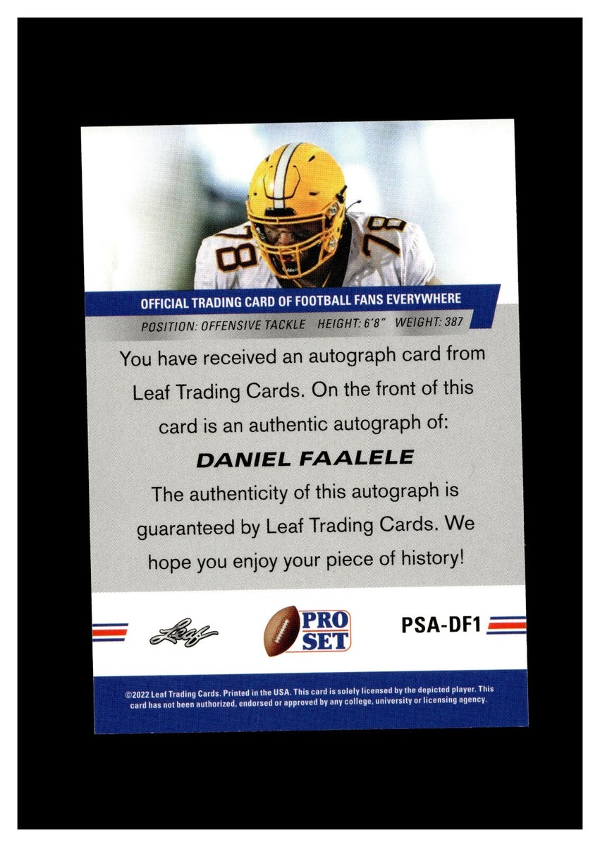 2022 Leaf Pro Set Draft Autograph Red Daniel Faalele RC Minnesota