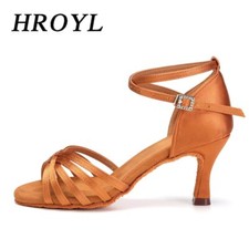 Women Latin Ballroom Dance Shoes Satin Professional Tango Party Training Shoes