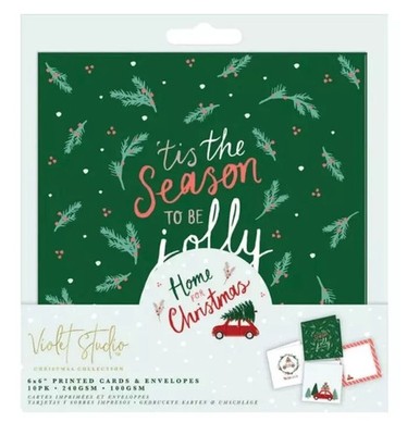 Violet Studio - Home For Christmas Collec - 6 x 6 Karten und Umschläge - 10er Pack 