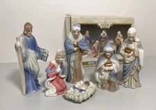Crown Accents 6 Piece Nativity Set - Glazed- Either Ceramic Or Porcelain -In Box