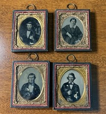 Ambrotype 1/9th Plate Antique Photograph in Holder - Family, Lot of 4, 1860s (W)
