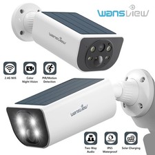 2 Pack Wansview 2K 3MP Solar Camera Outdoor Wireless 2.4Ghz WiFi Human Detection