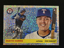 2025 Topps Chrome Platinum Dustin Harris Speckle Refractor Rookie Card #/150. rookie card picture