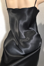 Vtg Farr West Style Black Satin Long Dress Slip 38