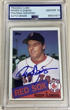 1985 Topps #181 Roger Clemens Signed Autograph Rookie Card Auto 10 PSA/DNA