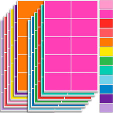 Colored Labels Stickers 3" x 2" Large Color Coding Labels in 12 Assorted Colors