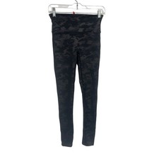 Spanx Faux Leather Camo Leggings Black Size Medium