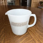 Pyrex Creamer Woodland Brown White Milk Glass Floral Vintage