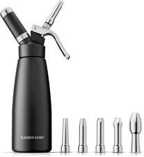 Professional Aluminum Whipped Cream Dispenser 500 mL Black