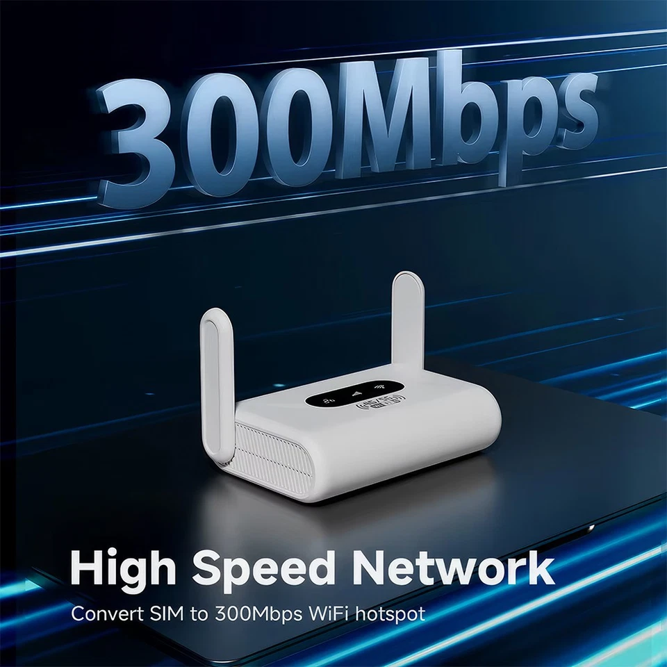 4G/5G LTE Router Mobiler WLAN-Hotspot Router 300 Mbit/s WLAN SIM-Kartensteck - Bild 4 von 4