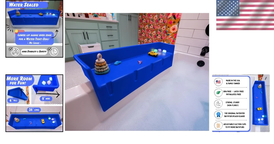Kid-Friendly Bathtub Splash Guard & Bath Shelf - Image 2 of 4