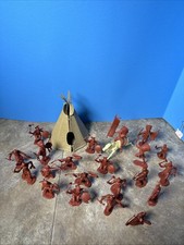 Vintage Marx Fort Apache Indians Red Brown Lot w/ Horse  Teepee