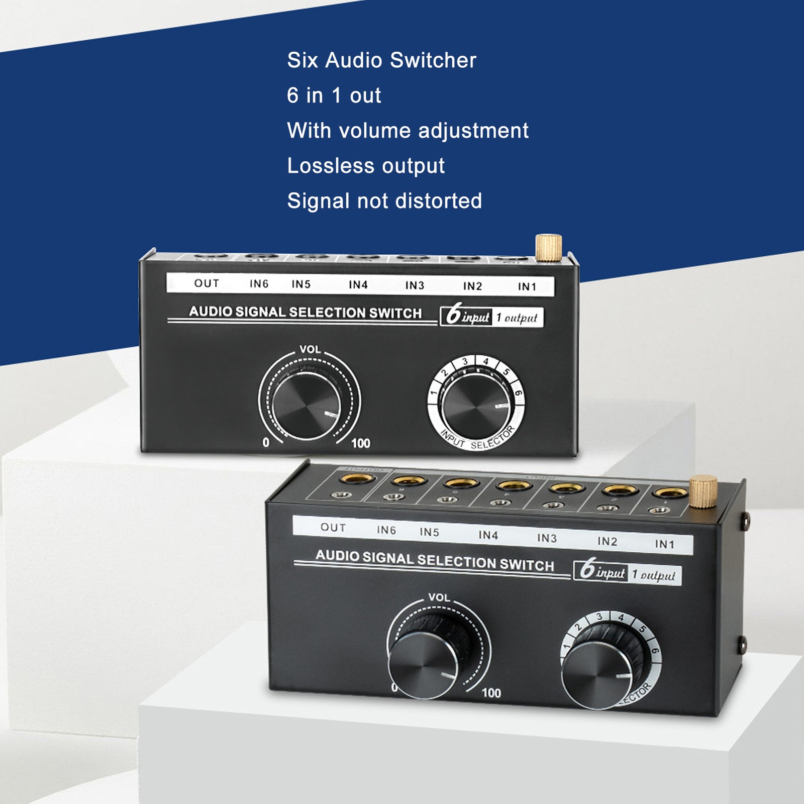QH 06 6 Input 1 Output Audio Switcher 6 In 1 Out Audio Signal Selector Switcher
