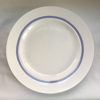 Dansk Cafe Blanc Blue Stripe 9  Salad Luncheon Plate