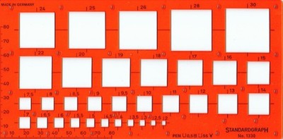 ZEICHEN SCHABLONE STANDARDGRAPH 1330 QUADRATE !!