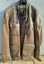 BELSTAFF giacca di pelle Panther XXL in marrone marrone etichetta oro vintage