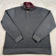 Orvis 1/4 Zip Fleece Sweatshirt Mens XL Gray Snap Collar Fishing Long Sleeve