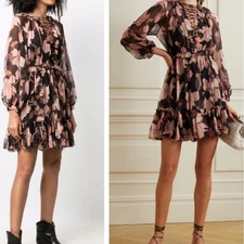 ZIMMERMANN Concert lace-up floral-print dress