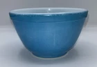 Pyrex 401 Blue Milk Glass Mixing Bowl Stackable Mid-Century 7in 1950s