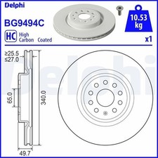 1X Bremsscheibe DELPHI BG9494C