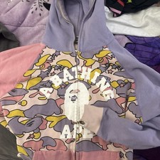 A Bathing Ape Multicolor Camouflage Fleece Full Zip Hooded