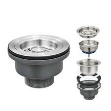3-1/2 '  Kitchen Sink Drain Assembly Kit 304 Stainless Steel Sink Strainer Dra...