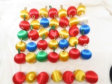 49 VTG Satin Spun Silk Sheen Christmas Mini Balls Ornaments Styrofoam 1.5" D5096