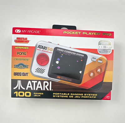 My Arcade Pocket Player Pro Atari 50th Handheld, 100 Games, USB-C, 720p