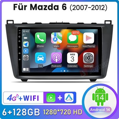 Für Mazda 6 GH GG 2007-2012 9'' 6+128G Autoradio GPS mit BOSE Soundsystem SWC DAB