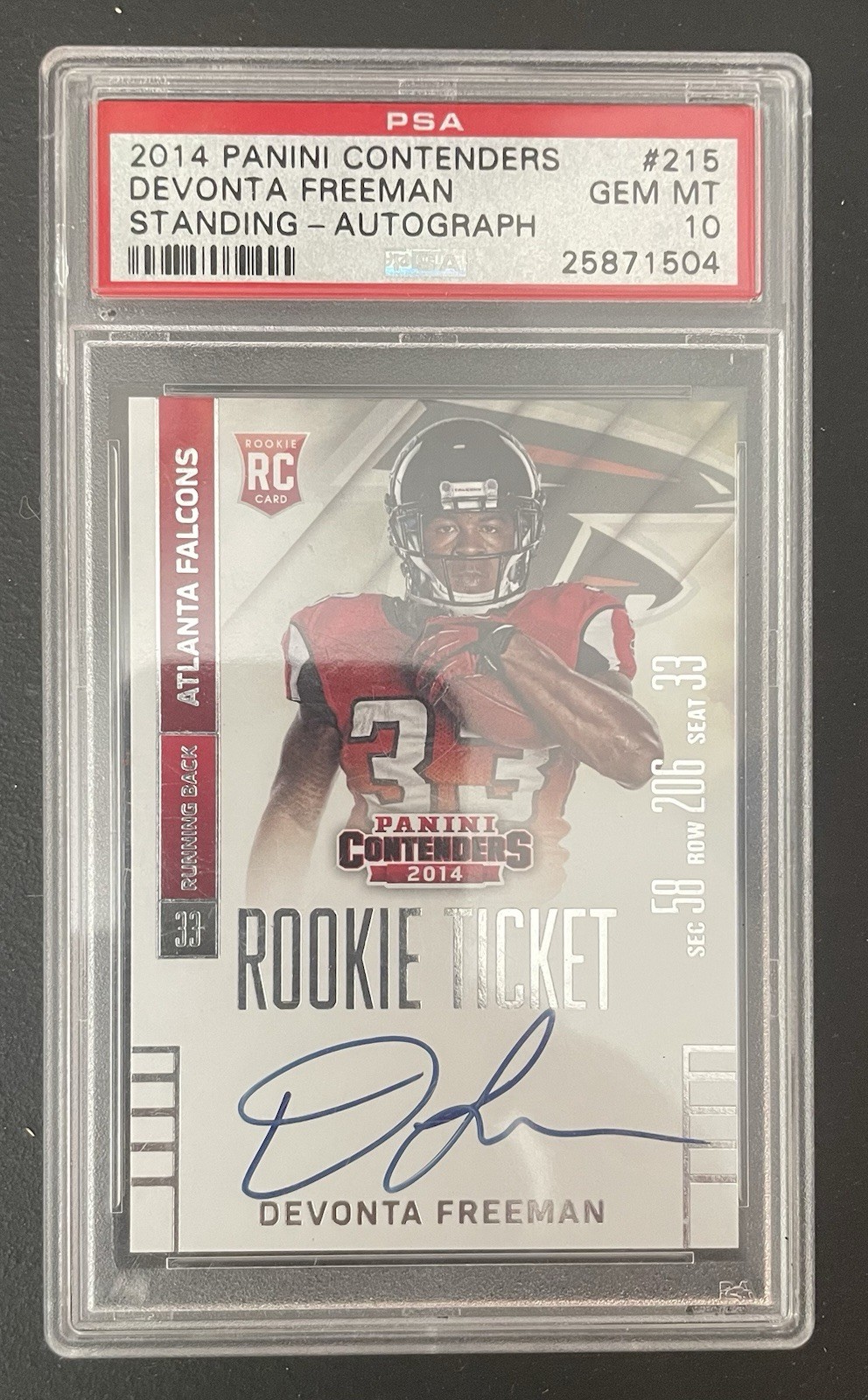 Devonta Freeman Panini Contenders #215 Standing-Autograph