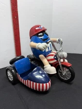 M&M's Freedom Rider Red White & Blue Motorcycle Sidecar Candy Dispenser Fun!