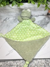 GREEN FROG Poka Dot PRINT BABY SECURITY BLANKET BLANKIE LOVEY PLUSH
