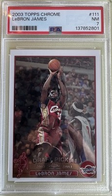 Topps 2003-04 Chrome LeBron James #111 Rookie RC Cleveland Cavaliers PSA 7
