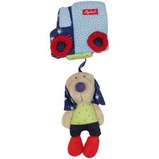 Sigikid Hund mit Auto, blau Aufhänger 15&11cm Gebraucht