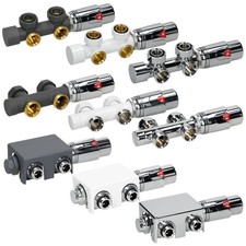 Termostato con set di connessione centrale scaldasalviette veri colori e modelli