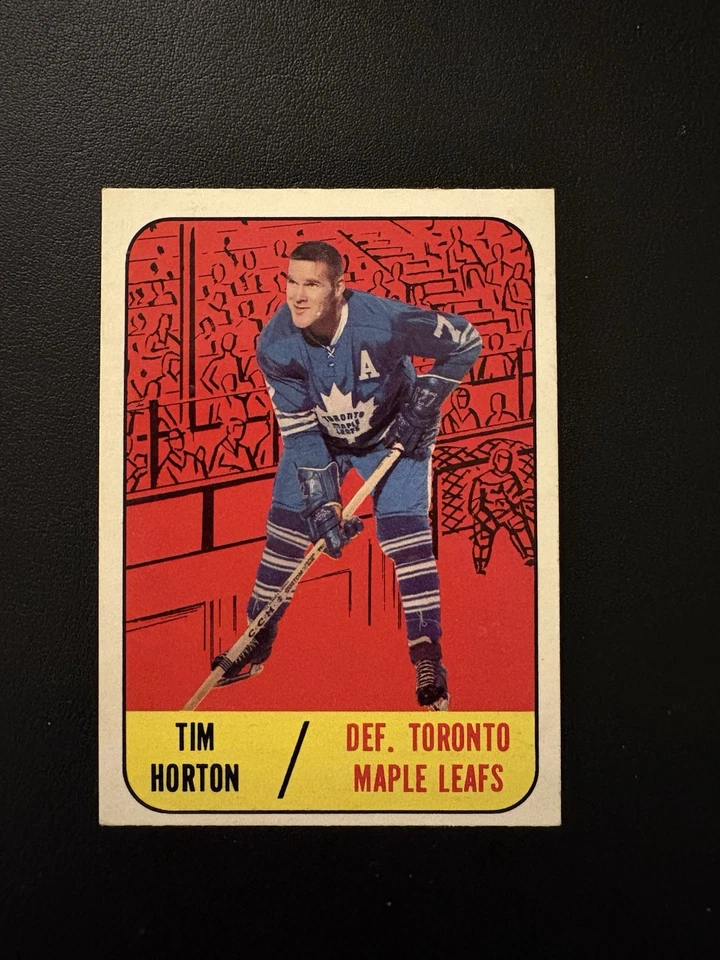 1967-68 TOPPS SET BREAK # 16 TIM HORTON HOF HIGH GRADE NM/MT SHARP! BEAUTY! - Image 2 of 3