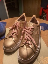 Ted Baker Rose  gold subtle floral trainers, size 5.