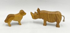 Ostheimer Holzfiguren Nashorn und Hund Vintag...